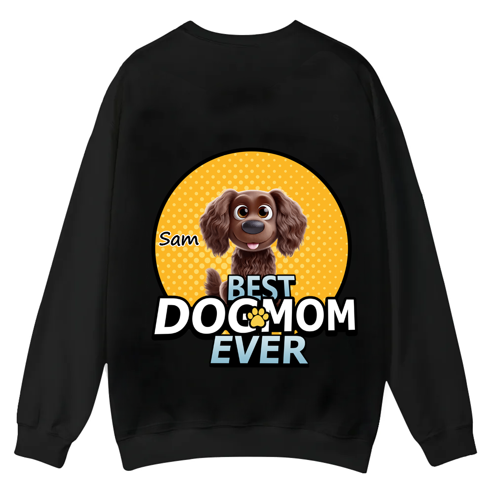 Best Dog Mom For Furry Kid - Personalized Custom Unisex Casual Crewneck Sweatshirt wearishow
