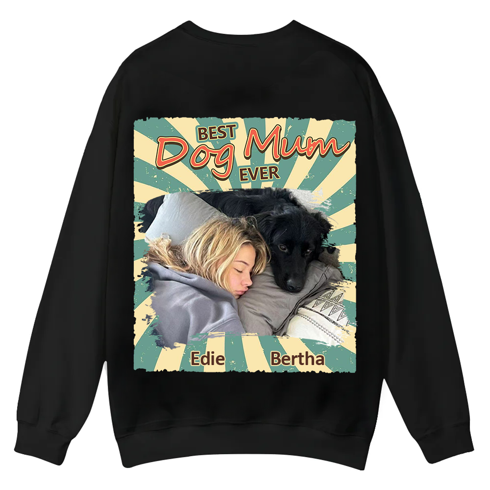 Retro Funny Dog Shirt Photo - Personalized Custom Unisex Casual Crewneck Sweatshirt wearishow