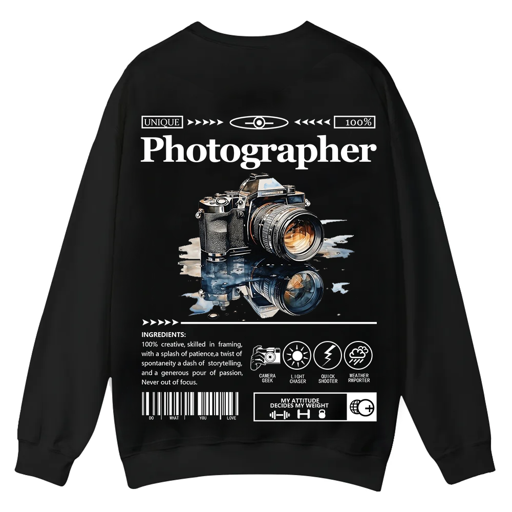 Photographer Casual Crewneck Sweatshirt wearishow