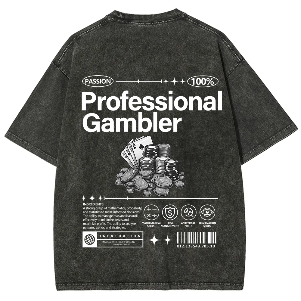 Professional Gambler Unisex Fit Washed T-Shirt