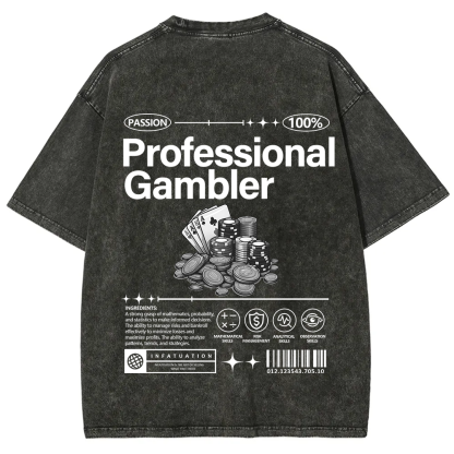 Professional Gambler Unisex Fit Washed T-Shirt