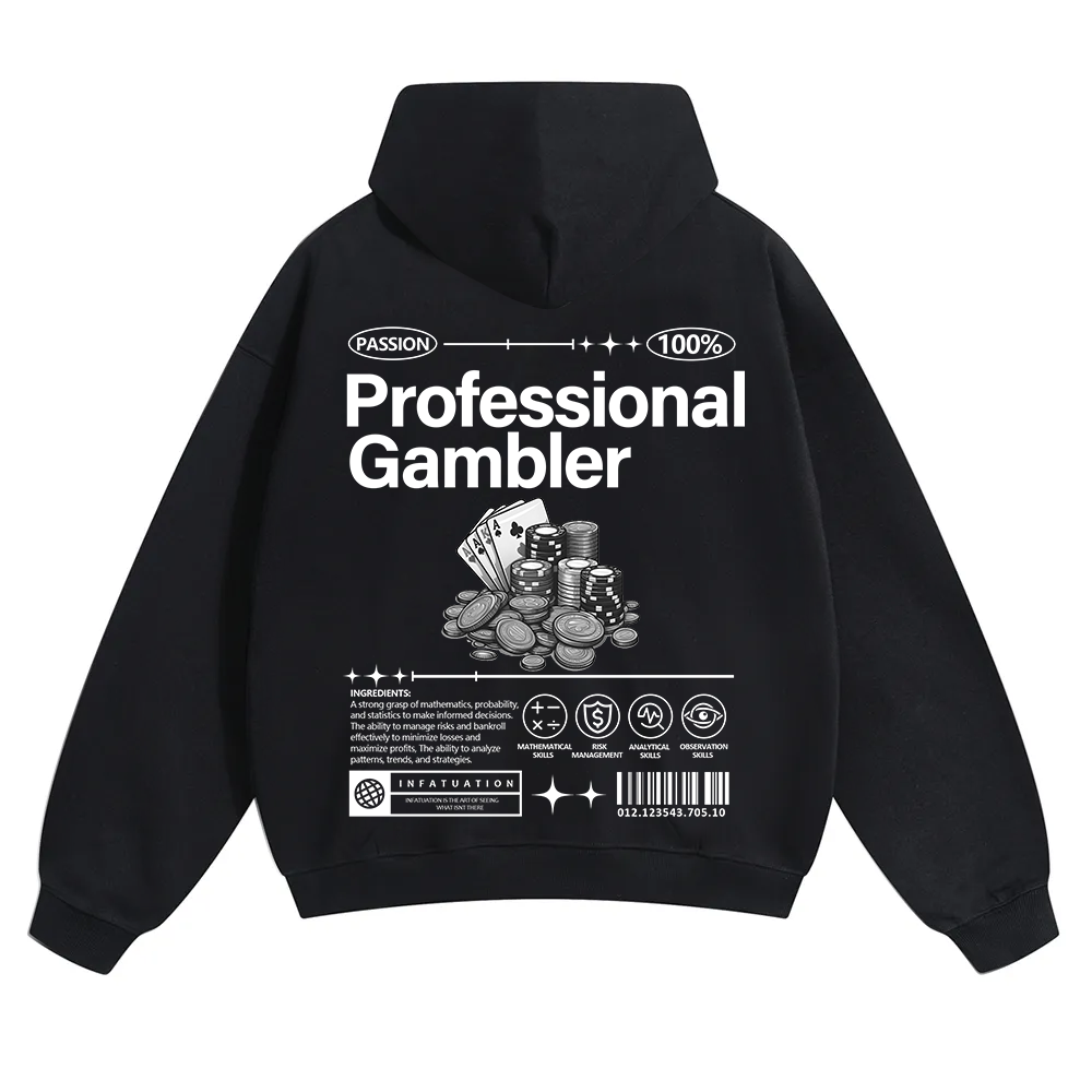 Professional Gambler Unisex Solid Color Hoodie wearishow