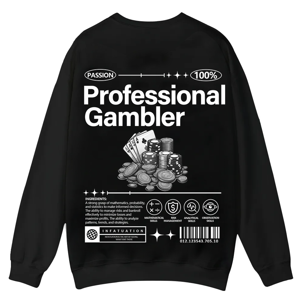 Professional Gambler Casual Crewneck Sweatshirt wearishow