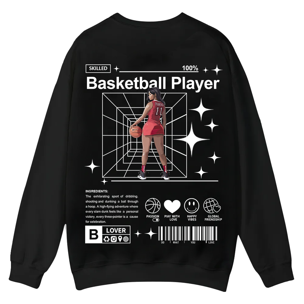 Basketball Player Casual Crewneck Sweatshirt wearishow