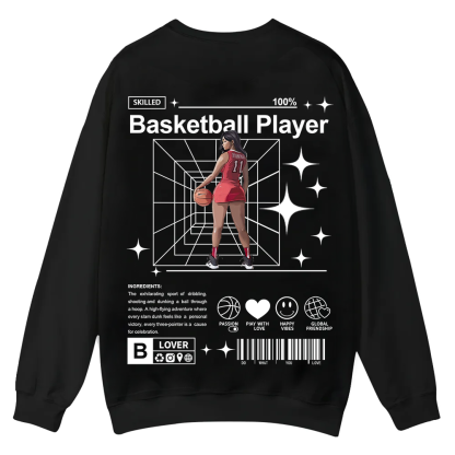 Basketball Player Casual Crewneck Sweatshirt wearishow