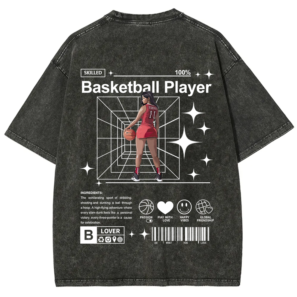 Basketball Player Unisex Fit Washed T-Shirt