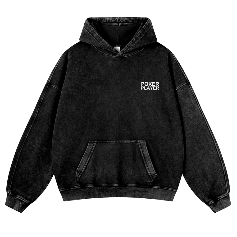 Poker Player  Washed Hoodie wearishow