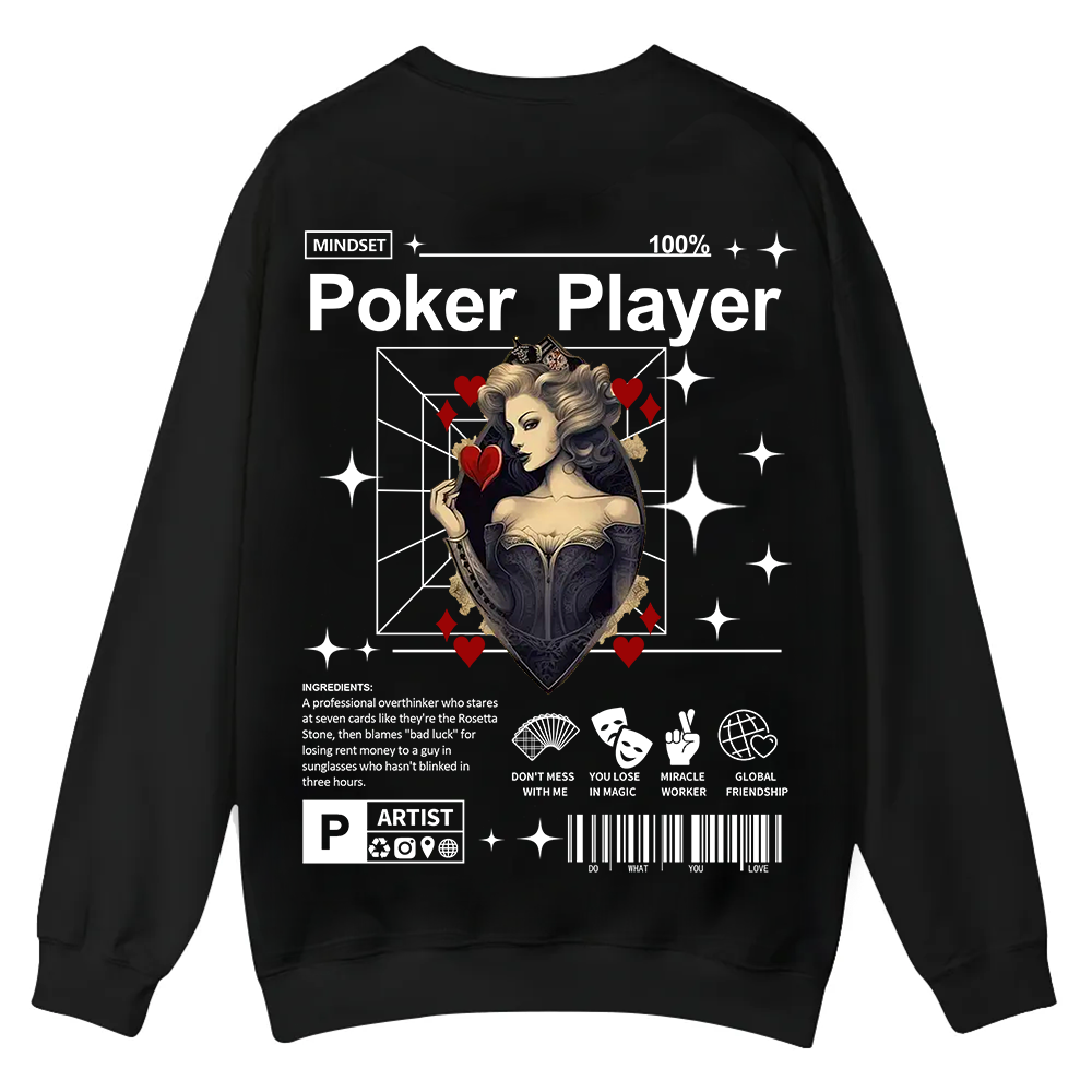 Poker Player Casual Crewneck Sweatshirt wearishow