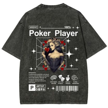 Poker Player Unisex Fit Washed T-Shirt