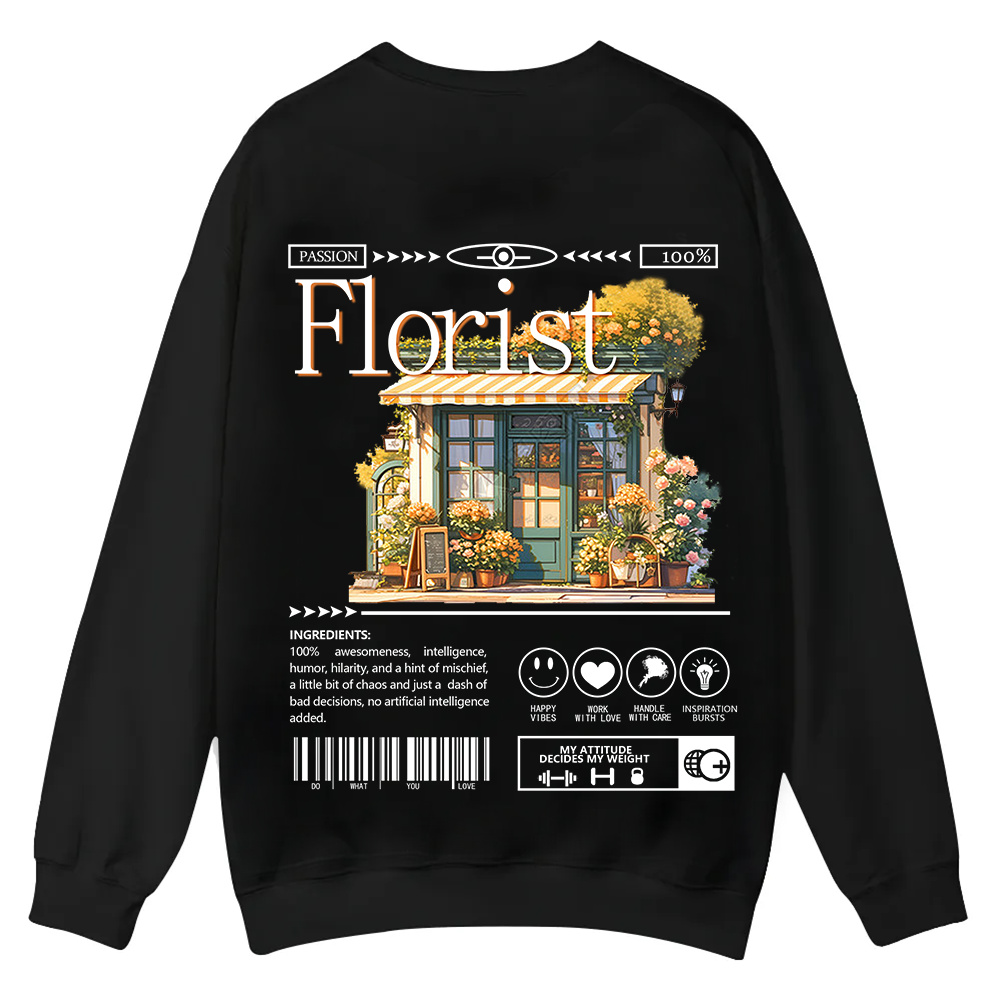 Florist Casual Crewneck Sweatshirt wearishow