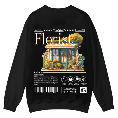 Florist Casual Crewneck Sweatshirt wearishow