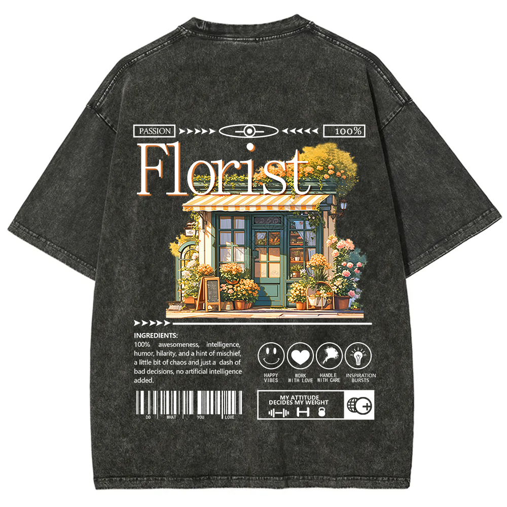 Florist Unisex Fit Washed T-Shirt