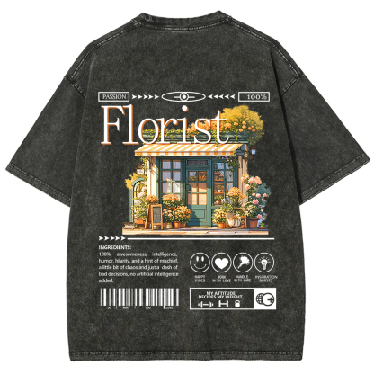 Florist Unisex Fit Washed T-Shirt