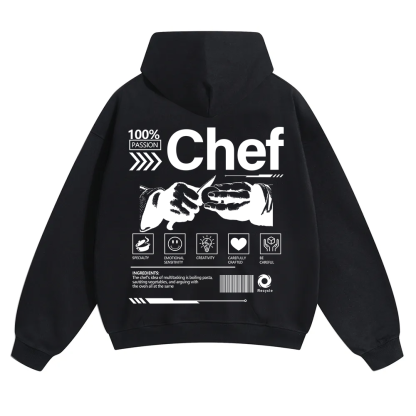 Chef Unisex Solid Color Hoodie wearishow