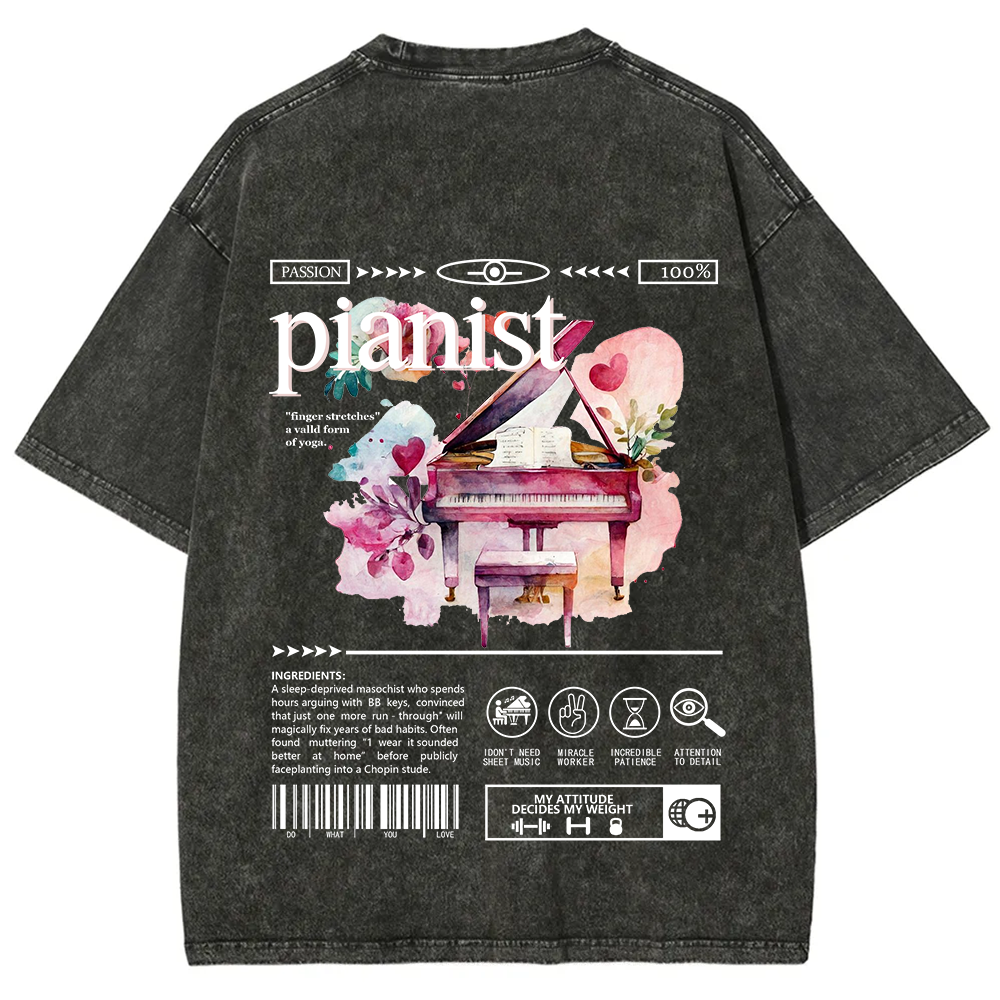 Pianist Unisex Fit Washed T-Shirt