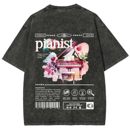 Pianist Unisex Fit Washed T-Shirt