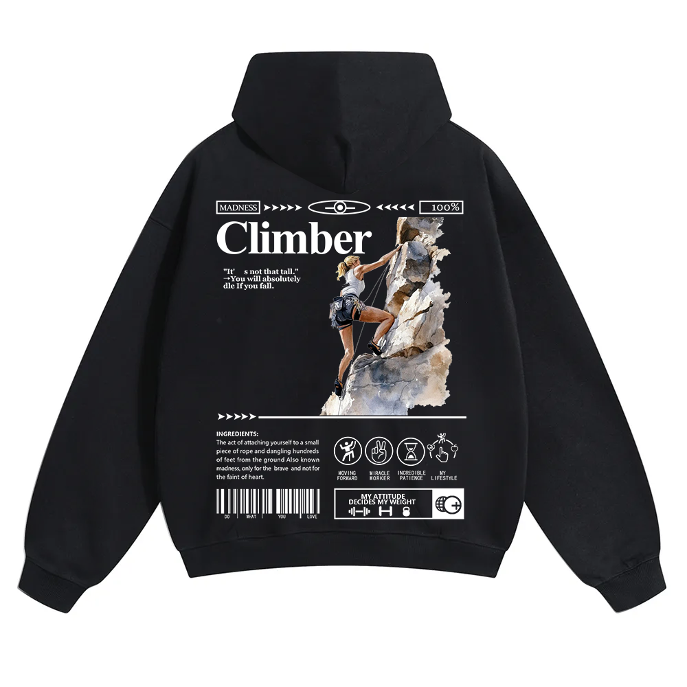 Climber Unisex Solid Color Hoodie wearishow
