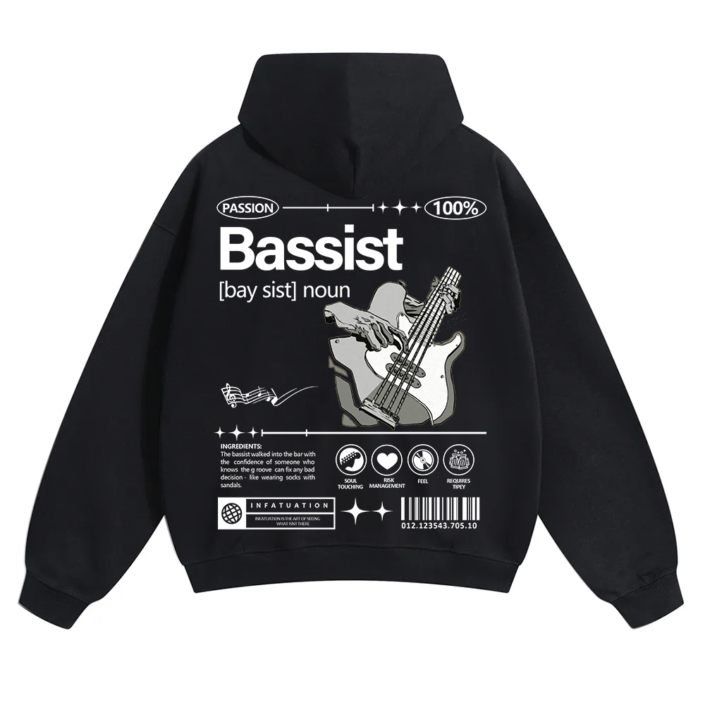 Bassist Unisex Solid Color Hoodie wearishow