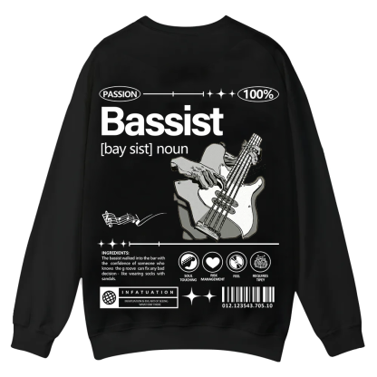 Bassist Casual Crewneck Sweatshirt wearishow