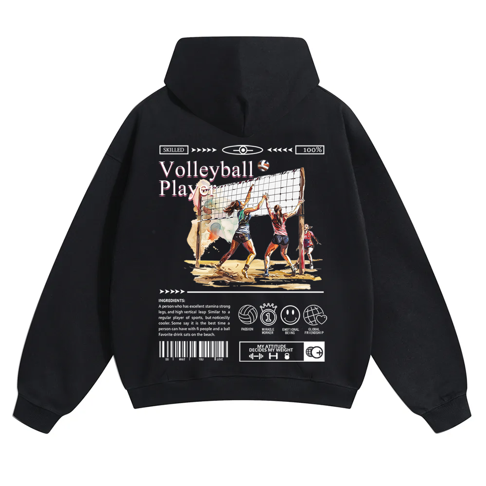 Volleyball Player Unisex Solid Color Hoodie wearishow