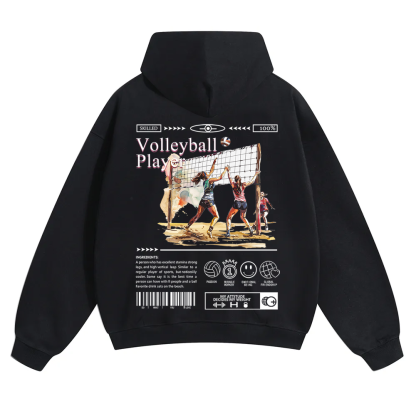 Volleyball Player Unisex Solid Color Hoodie wearishow