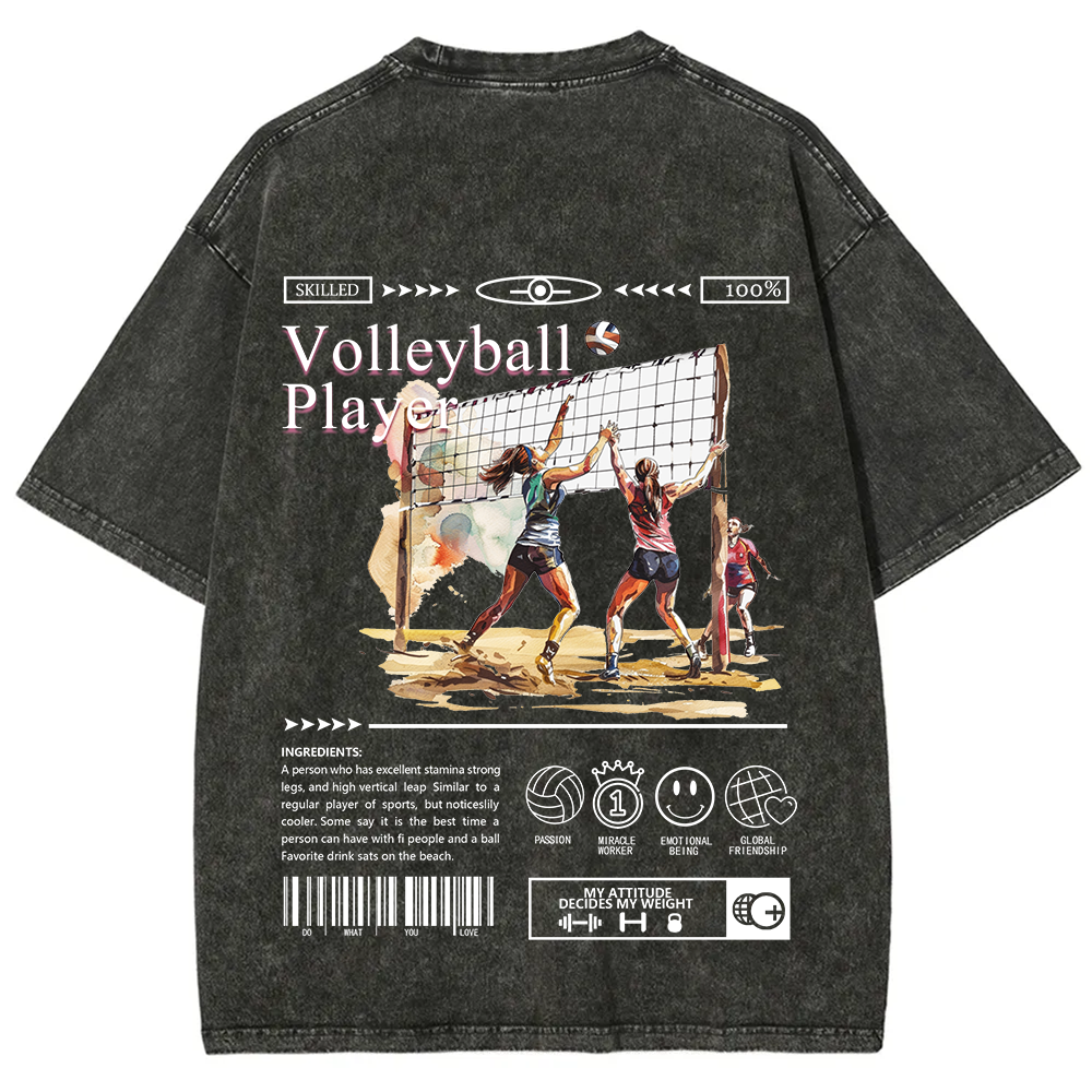 Volleyball Player Unisex Fit Washed T-Shirt