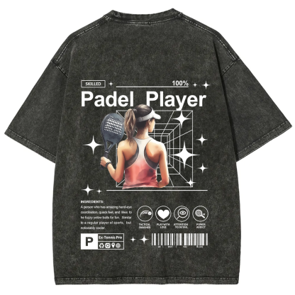 Padel Player Unisex Fit Washed T-Shirt
