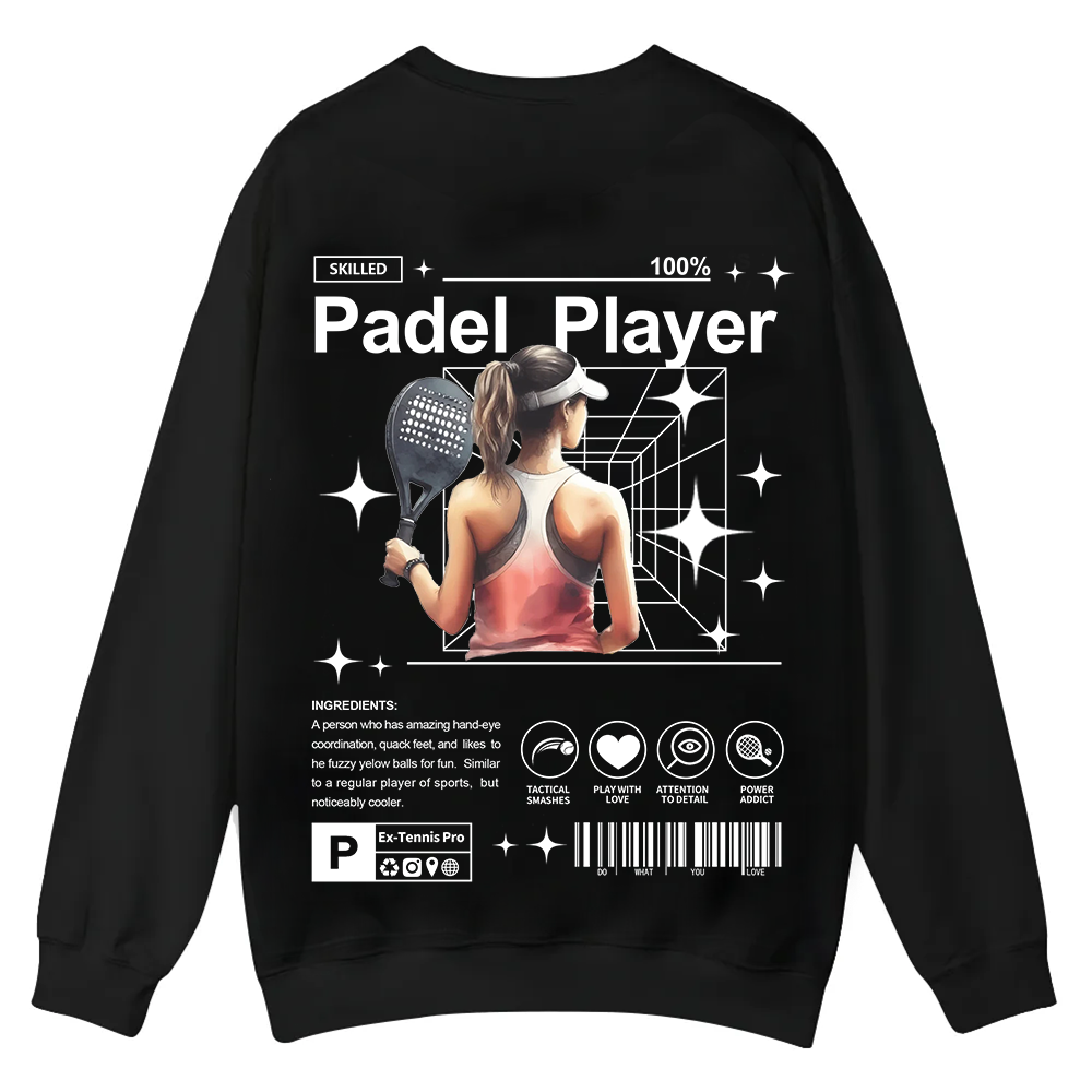 Padel Player Casual Crewneck Sweatshirt wearishow