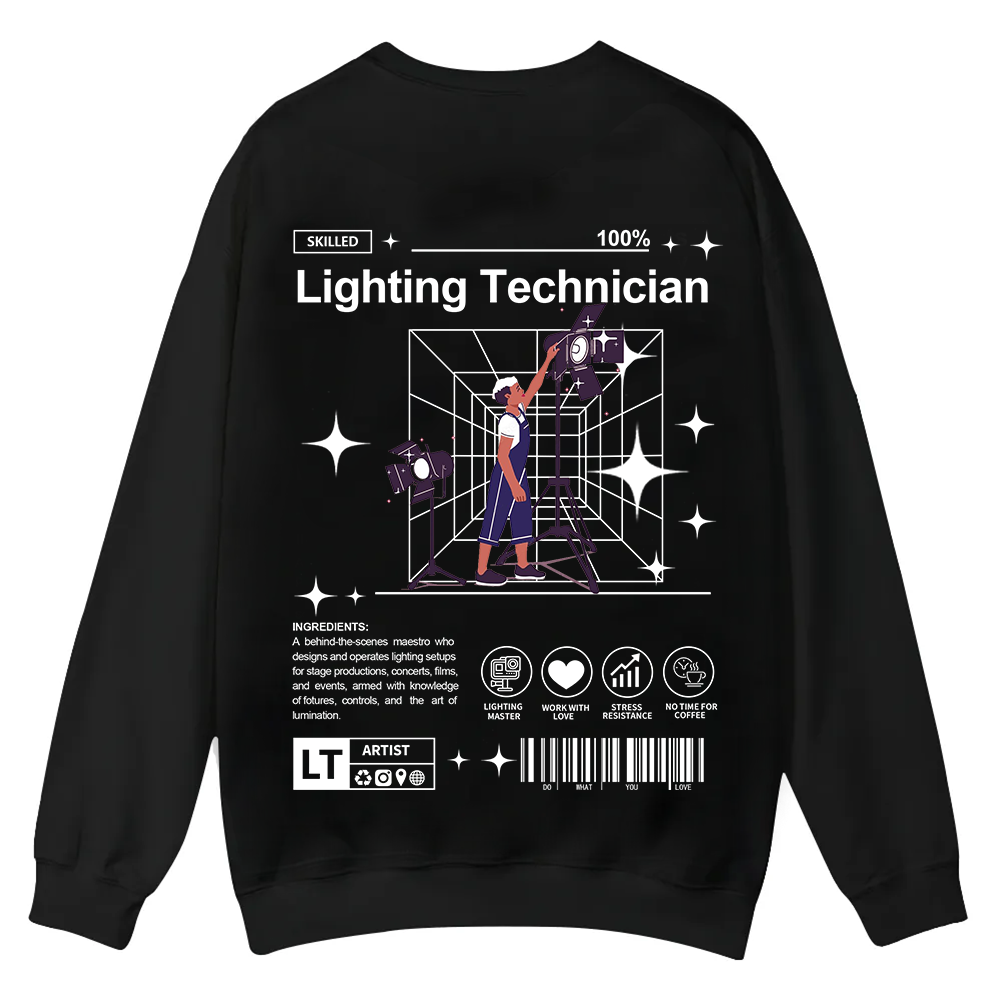 Lighting Technician Casual Crewneck Sweatshirt wearishow