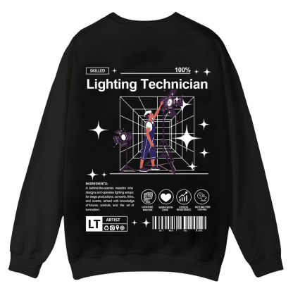 Lighting Technician Casual Crewneck Sweatshirt wearishow
