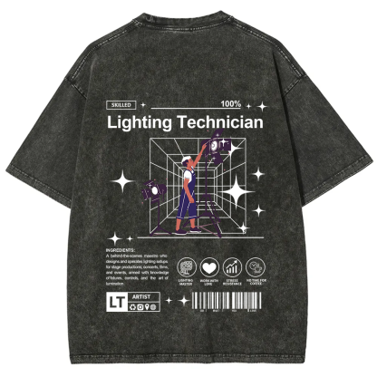 Lighting Technician Unisex Fit Washed T-Shirt