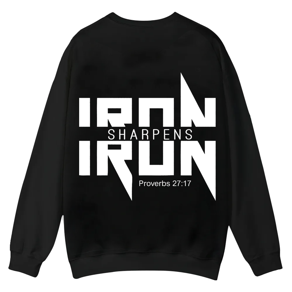 Iron Sharpens Iron Christian Casual Crewneck Sweatshirt wearishow