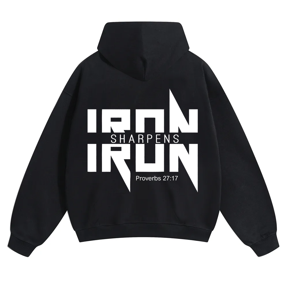 Iron Sharpens Iron Christian Unisex Solid Color Hoodie wearishow