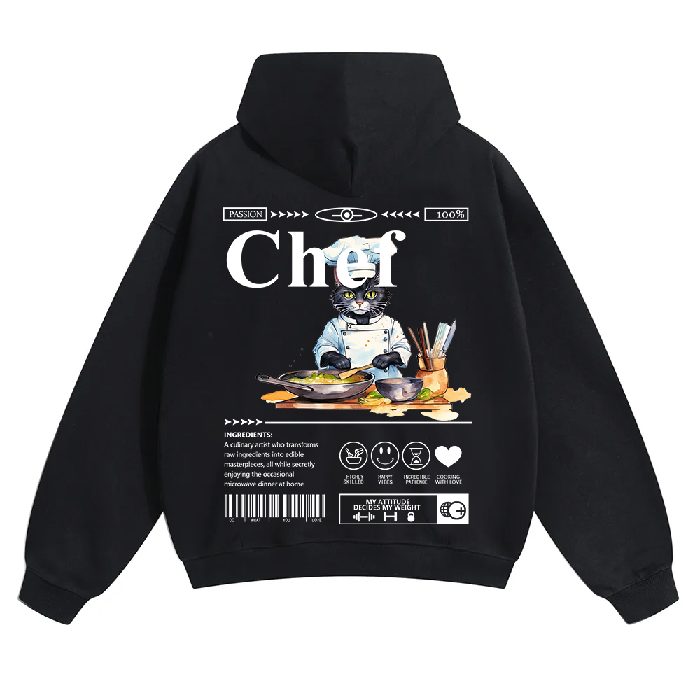 Chef Unisex Solid Color Hoodie wearishow