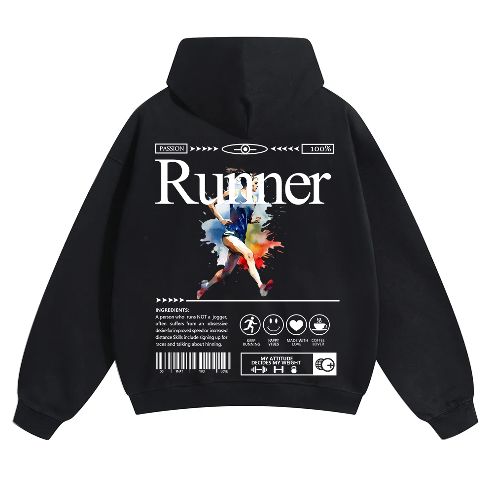 Runner Unisex Solid Color Hoodie wearishow