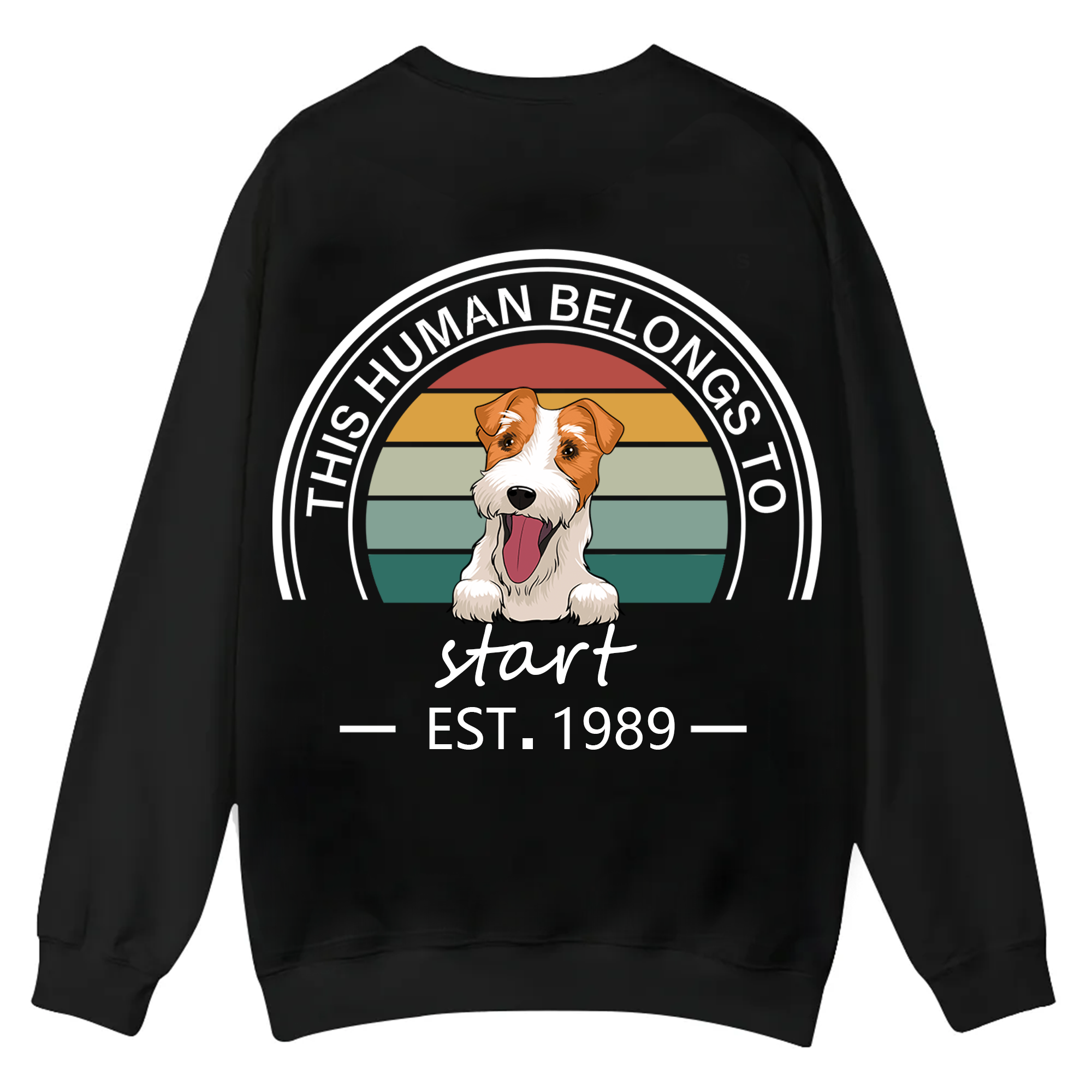 This Human Belongs To - Personalized Custom Unisex Casual Crewneck Sweatshirt