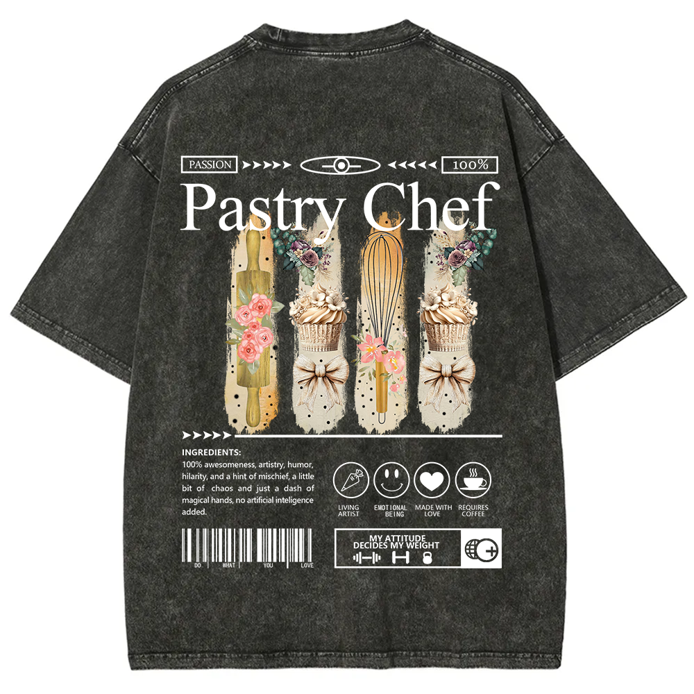 Pastry Chef Unisex Fit Washed T-Shirt