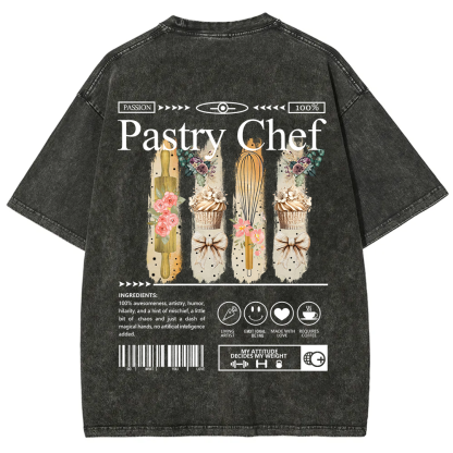 Pastry Chef Unisex Fit Washed T-Shirt
