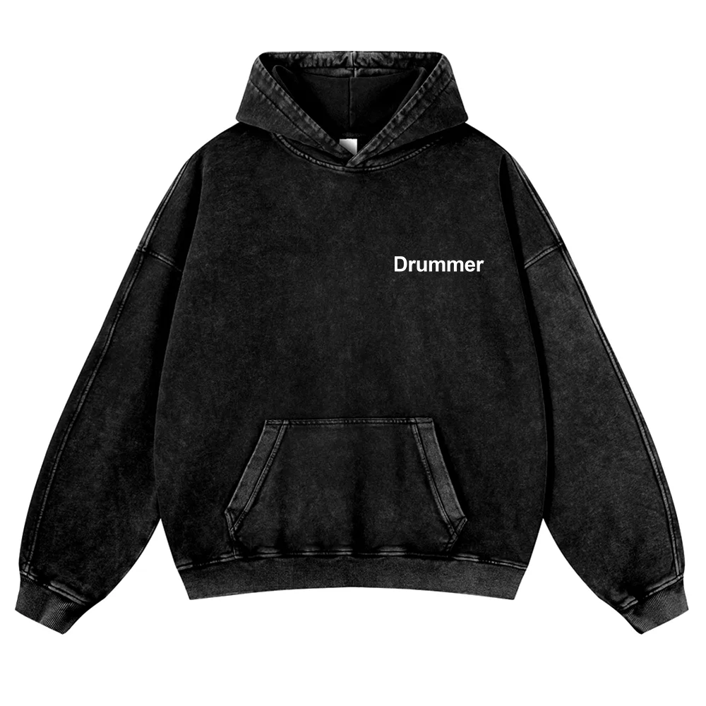 Drummer Washed Hoodie wearishow