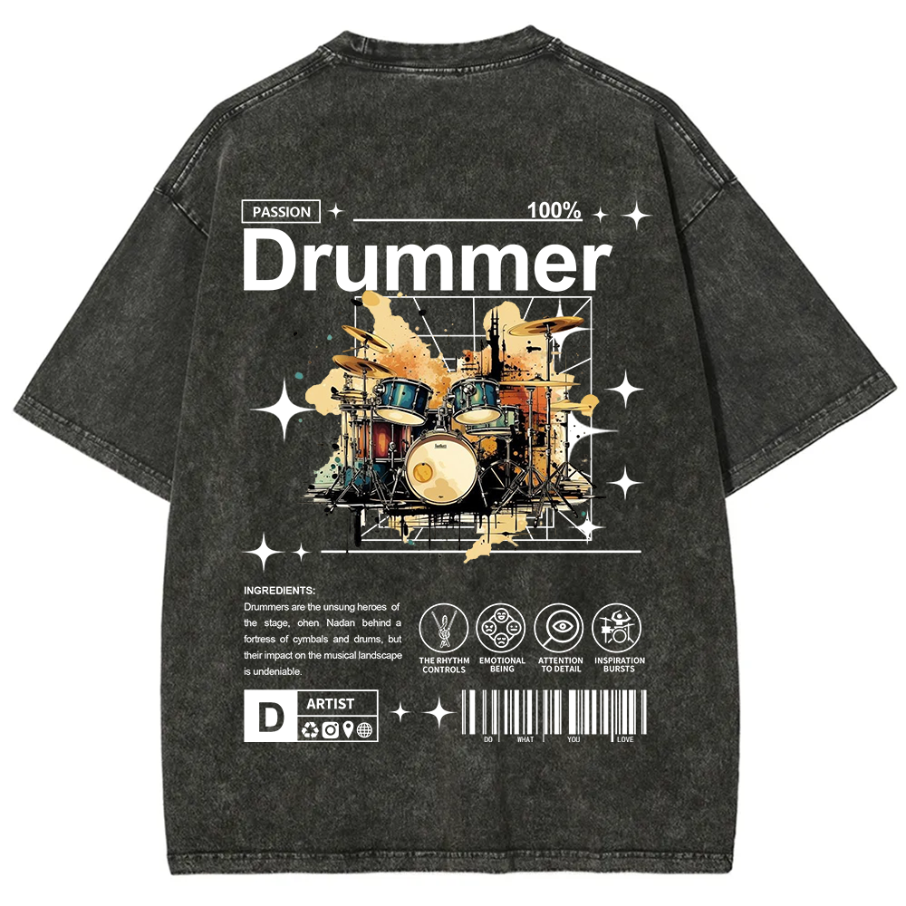 Drummer Unisex Fit Washed T-Shirt