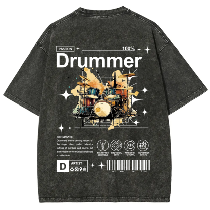 Drummer Unisex Fit Washed T-Shirt