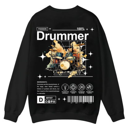 Drummer Casual Crewneck Sweatshirt wearishow