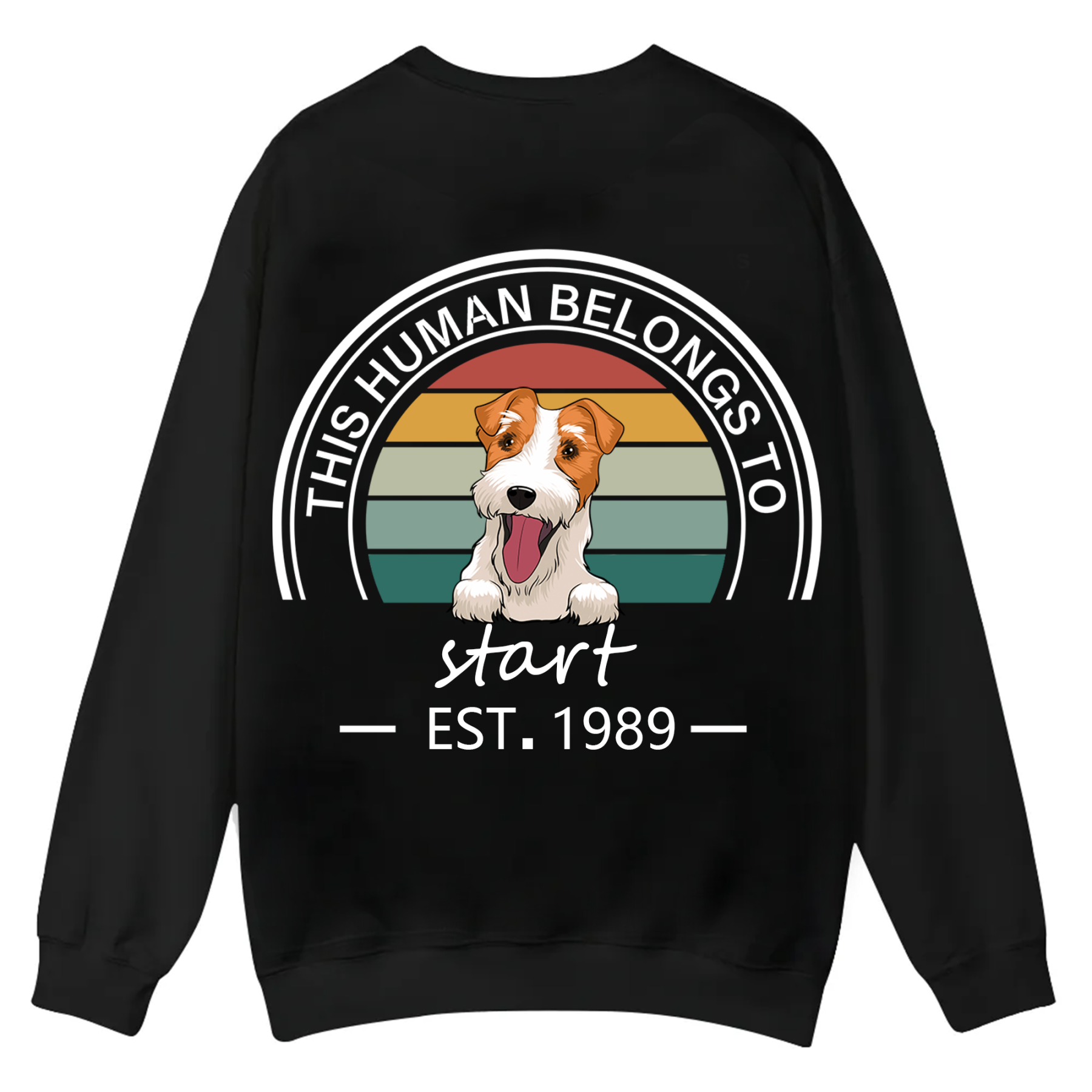 This Human Belongs To - Personalized Custom Unisex Casual Crewneck Sweatshirt
