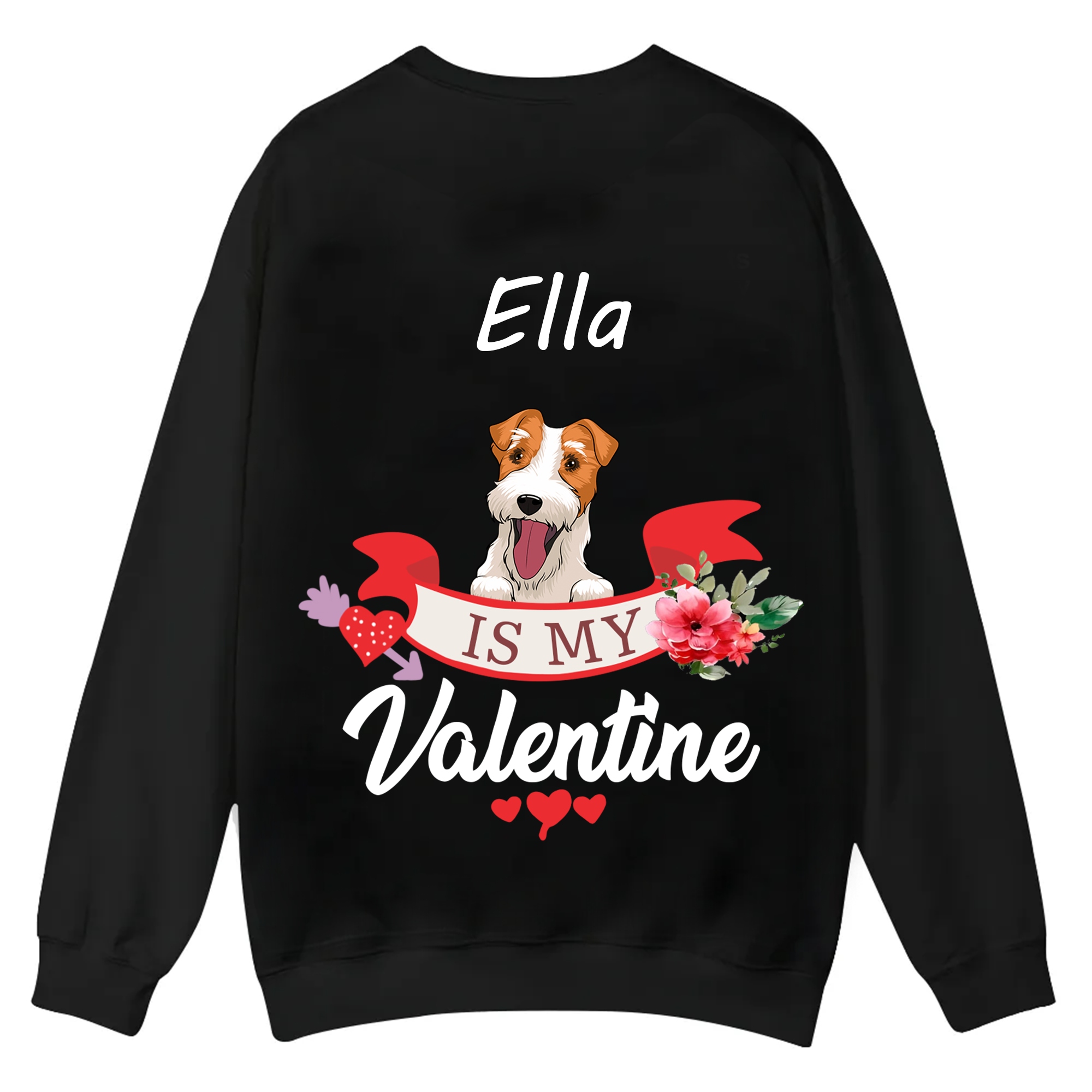 My Dog Is My Valentine Lover - Personalized Custom Unisex Casual Crewneck Sweatshirt