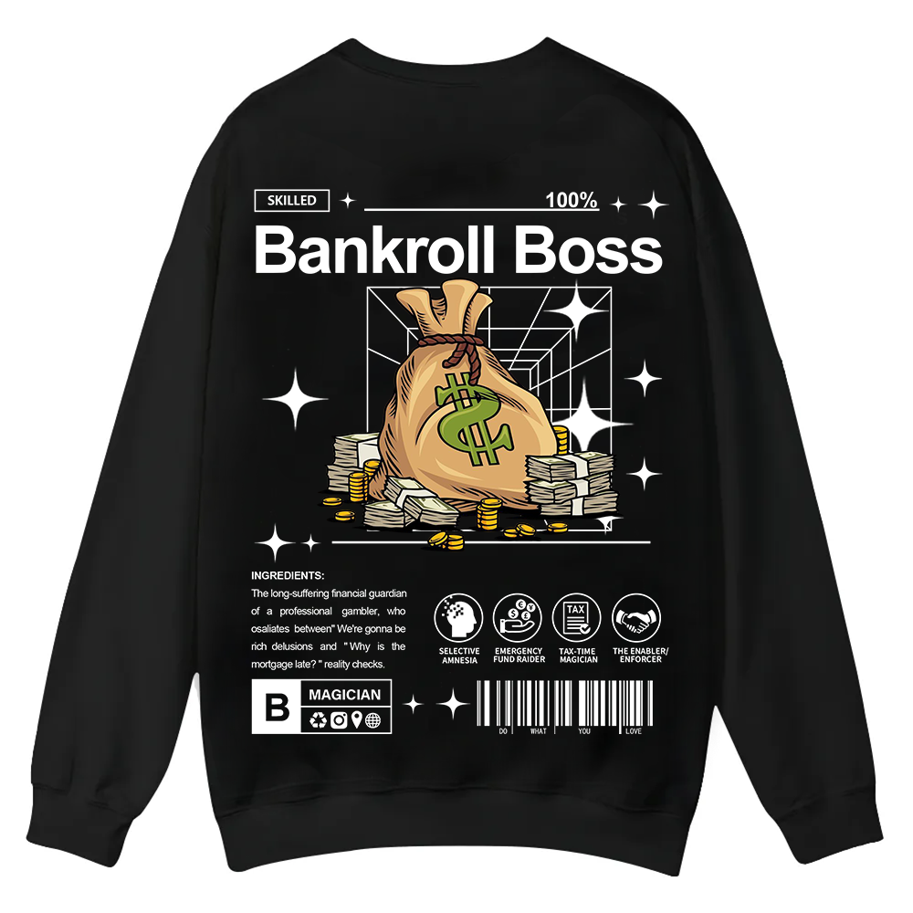 Bankroll Boss Casual Crewneck Sweatshirt wearishow