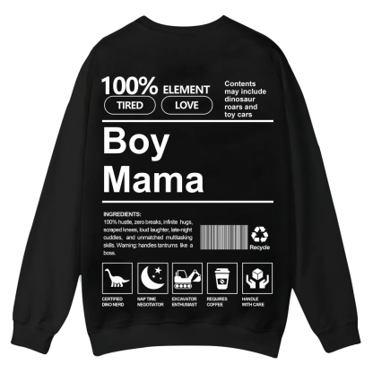 Boy Mama Casual Crewneck Sweatshirt wearishow