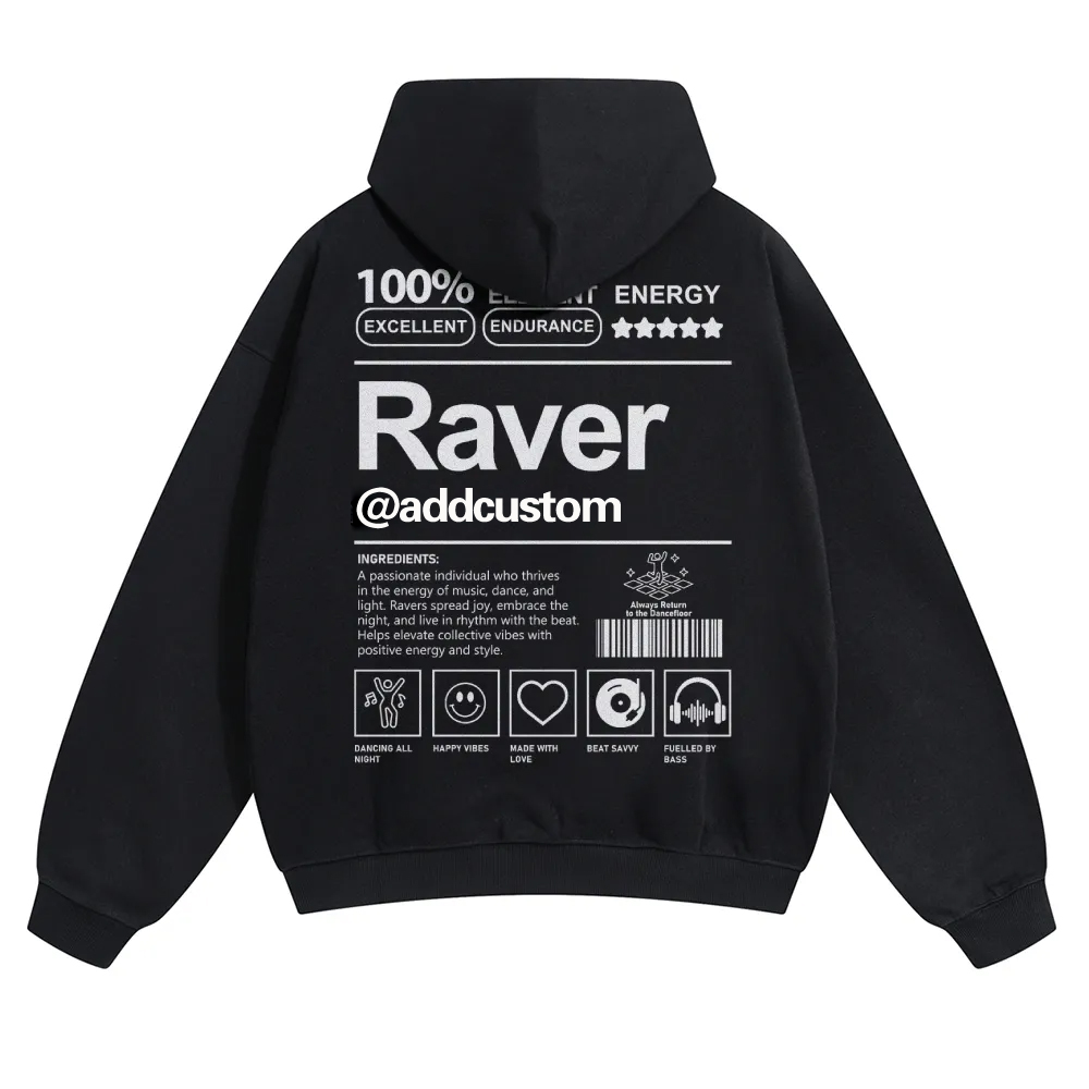 Addcustom Raver Solid Color Hoodie wearishow