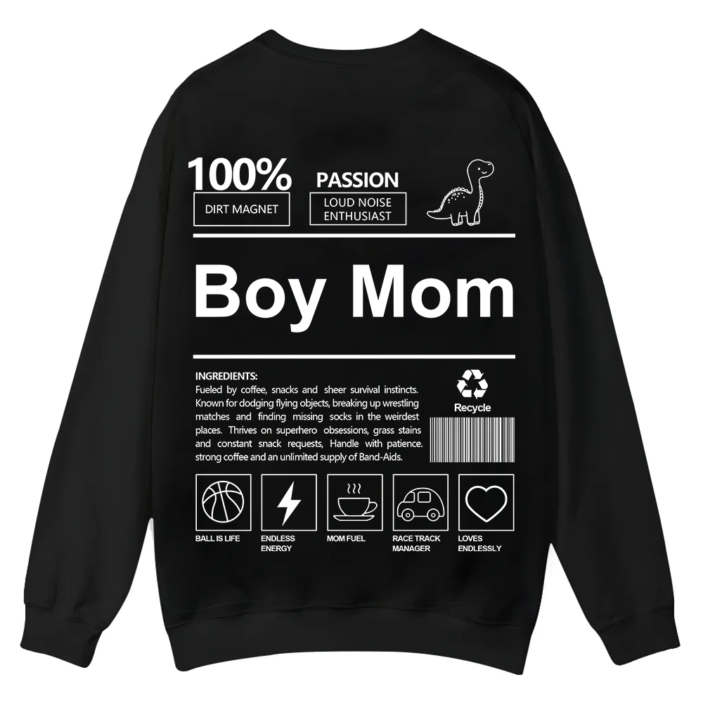 Boy Mom Casual Crewneck Sweatshirt wearishow