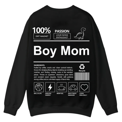 Boy Mom Casual Crewneck Sweatshirt wearishow