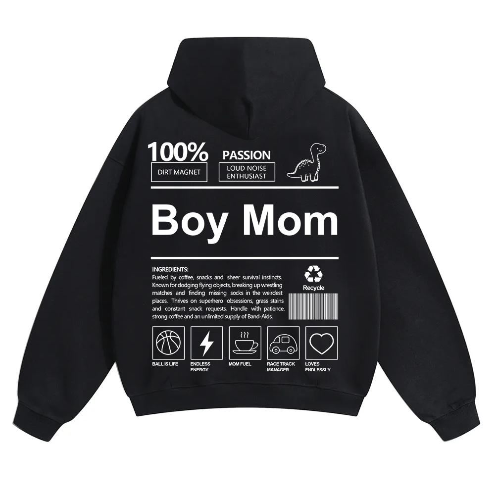 Boy Mom Unisex Solid Color Hoodie wearishow